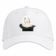 Baseball cap with Print White Rabbit In Hat - white
