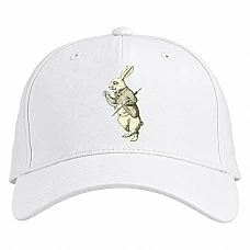 Baseball cap with Print Rabbit From Alice In Wonderland - white