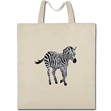 Eco bag with print Zebra Walks - beige