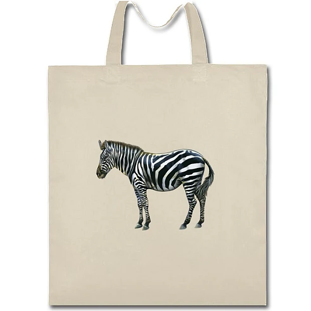 Eco bag with print Zebra - beige