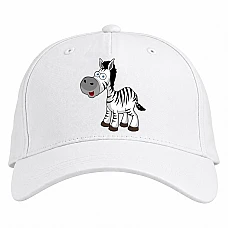 Baseball cap with Print Funny Zebra From Cartoon - white