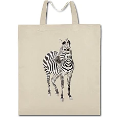 Eco bag with print Zebra Stands - beige