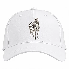 Baseball cap with Print Zebra Stands - white