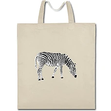 Eco bag with print Zebra Looks For Grass - beige