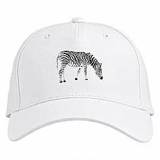 Baseball cap with Print Zebra Looks For Grass - white