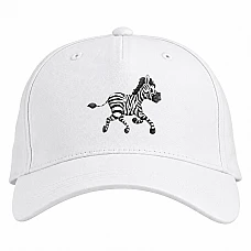 Baseball cap with Print Small Zebra From Cartoon - white