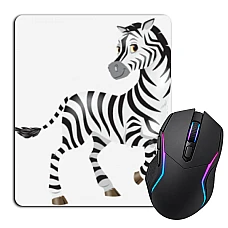 Mouse pad with print Zebra Stands On Three Legs