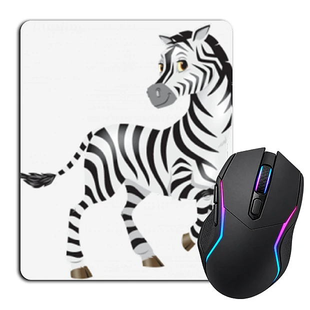 Mouse pad with print Zebra Stands On Three Legs