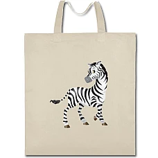 Eco bag with print Zebra Stands On Three Legs - beige