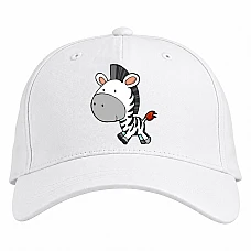 Baseball cap with Print Cute Zebra From Cartoon - white