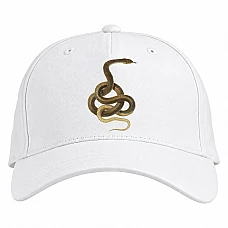 Baseball cap with Print Yellow Snake Jigsaw - white