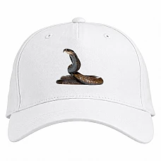 Baseball cap with Print Snake With Tongue - white