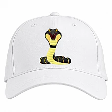 Baseball cap with Print Snake From Cartoon - white