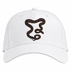 Baseball cap with Print Cute Snake With Circles - white