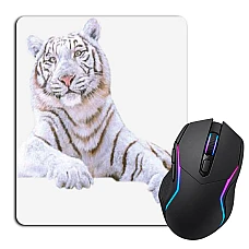 Mouse pad with print White Tiger