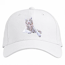 Baseball cap with Print White Tiger - white