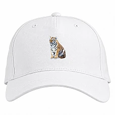 Baseball cap with Print Small Tiger Sits - white