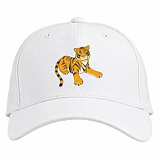 Baseball cap with Print Tiger From Cartoon - white