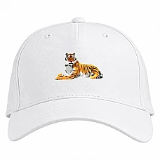 Baseball cap with Print Big Tiger Lies - white