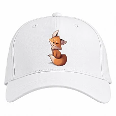 Baseball cap with Print Cute Small Fox - white