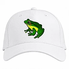 Baseball cap with Print Funny Frog From Cartoon - white