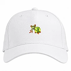Baseball cap with Print Frog Hangs Earth - white