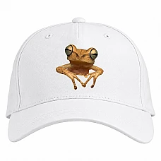 Baseball cap with Print Yellow Frog - white