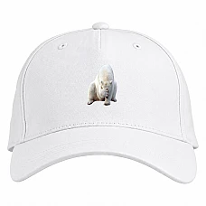 Baseball cap with Print Funny White Bear - white