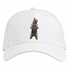 Baseball cap with Print White Bear Stands - white