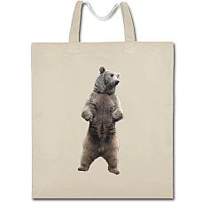 Eco bag with print White Bear Stands - beige