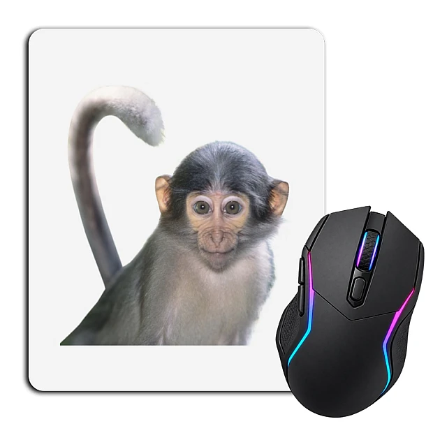 Mouse pad with print Cute Monkey With Gren Eyes