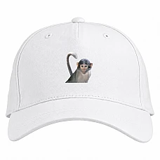 Baseball cap with Print Cute Monkey With Gren Eyes - white