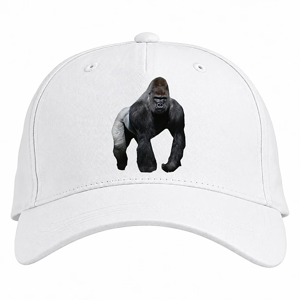 Baseball cap with Print Gorilla - white