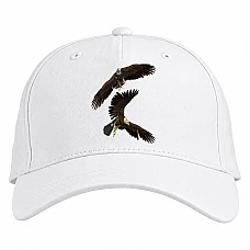 Baseball cap with Print Two Eagles Fly - white