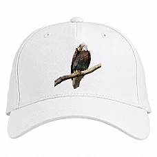 Baseball cap with Print Eagle Sits On Stick - white
