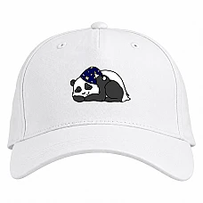 Baseball cap with Print Cute Panda Sleeps - white
