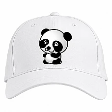 Baseball cap with Print Cute Panda - white