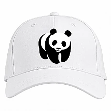Baseball cap with Print Famous Panda - white