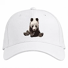 Baseball cap with Print Puzzled Panda - white
