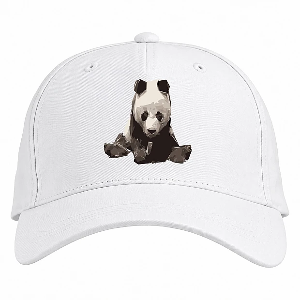 Baseball cap with Print Puzzled Panda - white