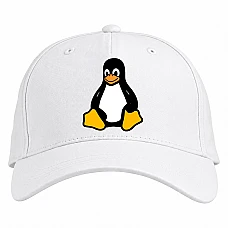 Бейсболка с принтом Пингвин Из Мультфильма - белая