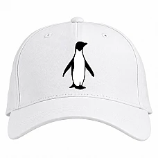 Baseball cap with Print Painted Shadow Of Penguin - white