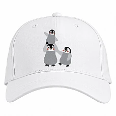 Baseball cap with Print Cute Penguin's Family - white