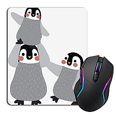 Mouse pad with print Cute Penguin's Family