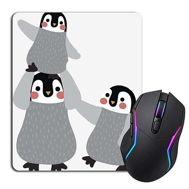 Mouse pad with print Cute Penguin's Family