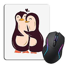 Mouse pad with print Two Cute Penguins