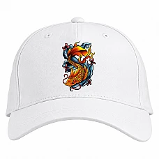 Baseball cap with Print Colorful Fish - white