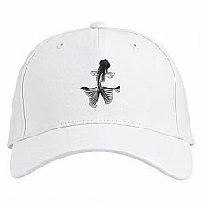 Baseball cap with Print Art Of Fish - white