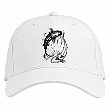 Baseball cap with Print Yin And Yang - white