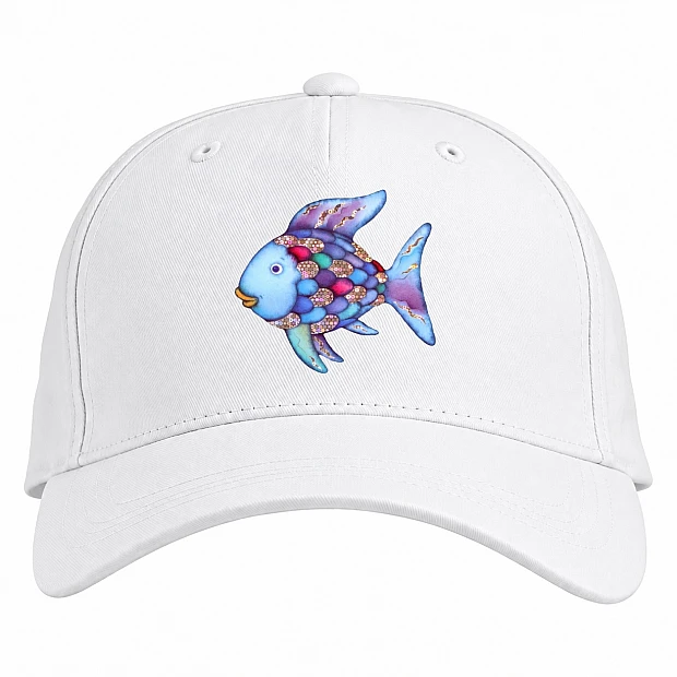 Baseball cap with Print Shiny And Funny Fish - white